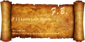 Filipovics Bese névjegykártya